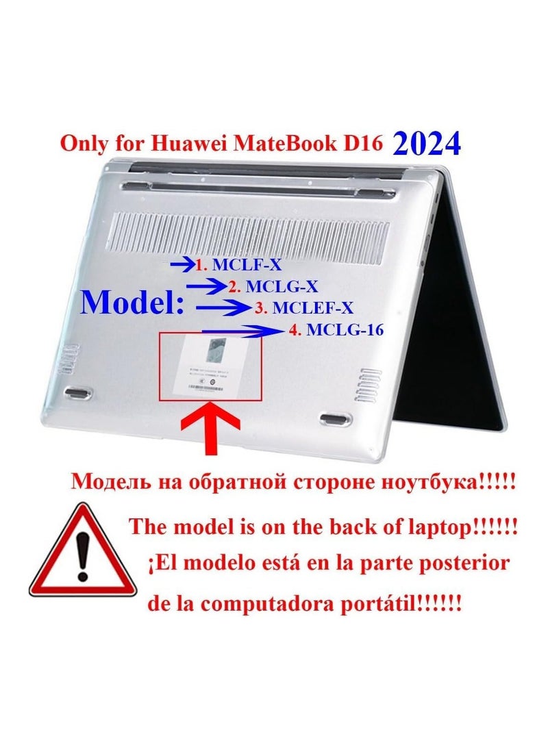 Laptop Case Compatible with Huawei Matebook D16 2024 16 Inch Model MCLF-X MCLG-16 MCLEF-X Weaving Texture Soft Leather Cover Laptop Protective Hard Shell - Image 2