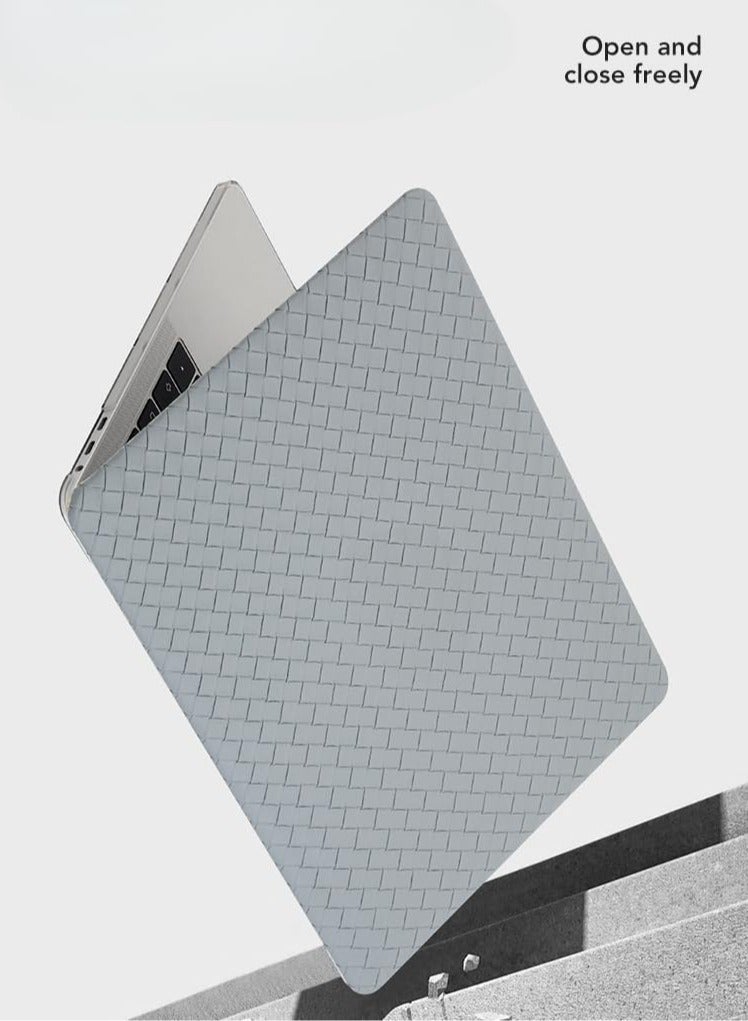 Laptop Case Compatible with Huawei Matebook D16 2024 16 Inch Model MCLF-X MCLG-16 MCLEF-X Weaving Texture Soft Leather Cover Laptop Protective Hard Shell - Image 3