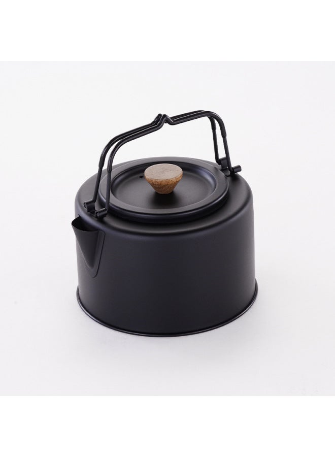 Food Grade 304 Household Kettle Home 304 Stainless Steel Boiling Kettle Portable Anti-scalding Camping Kettle-Color:1L-Capacity:Black Non-stick Coating - Image 1