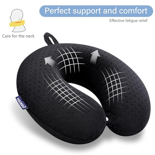 Gosider Black Travel Neck Pillow Memory Foam Airplane Pillow for Neck and Head Support Soft Portable U Shape Neck Pillow for Plane, Car & Home Office Use - Image 4