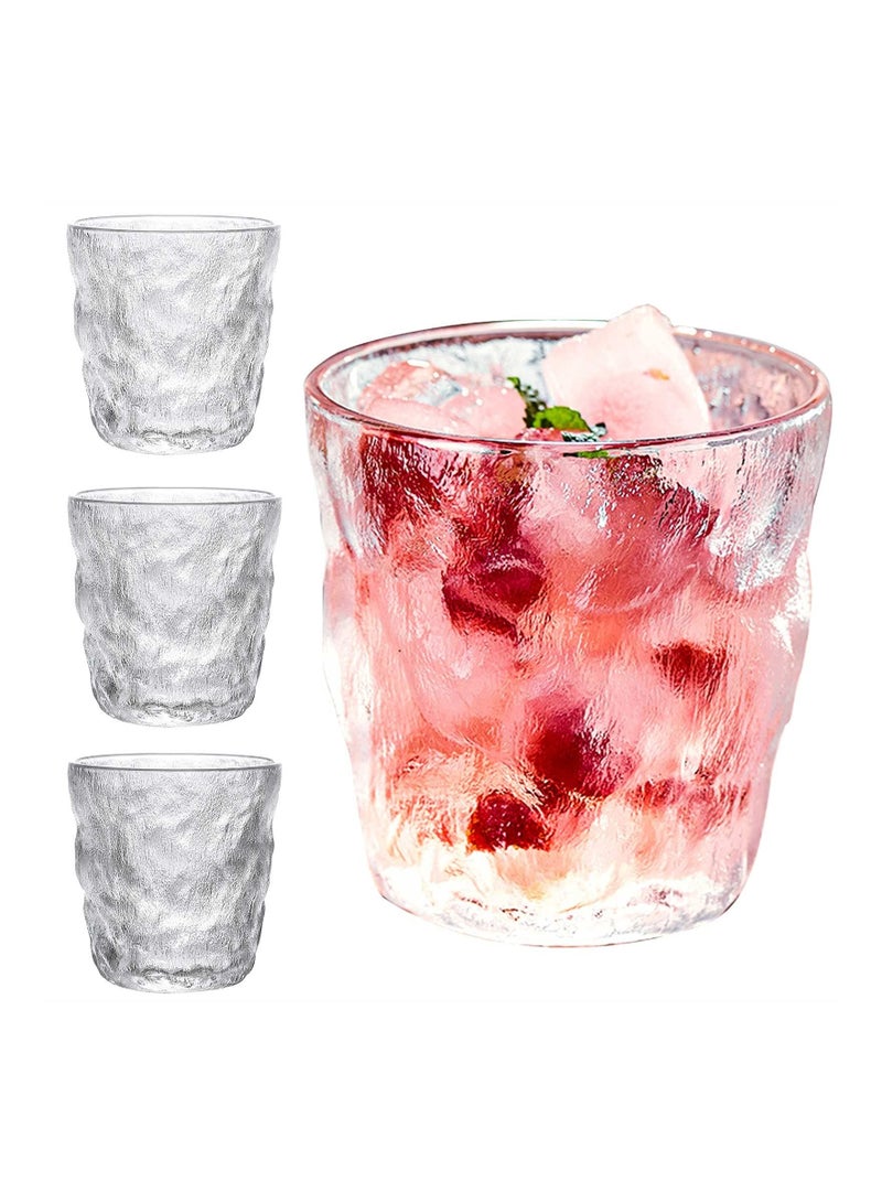 Crystal Drinking Glasses 4pc Set -  10oz Drinking Glassware Can Shaped Clear Glass Cups, Water Glasses Cup, Drinking Glasses Tumblers For Water, Juice for Any Drink and Any Occasion  - Image 1