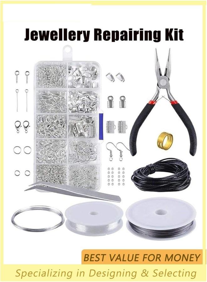 Jewellery Making Kit, Repair Installation Jewelry Supplies Pliers, Wires, Findings Supplies, for and Beading, with Storage Box - Image 1