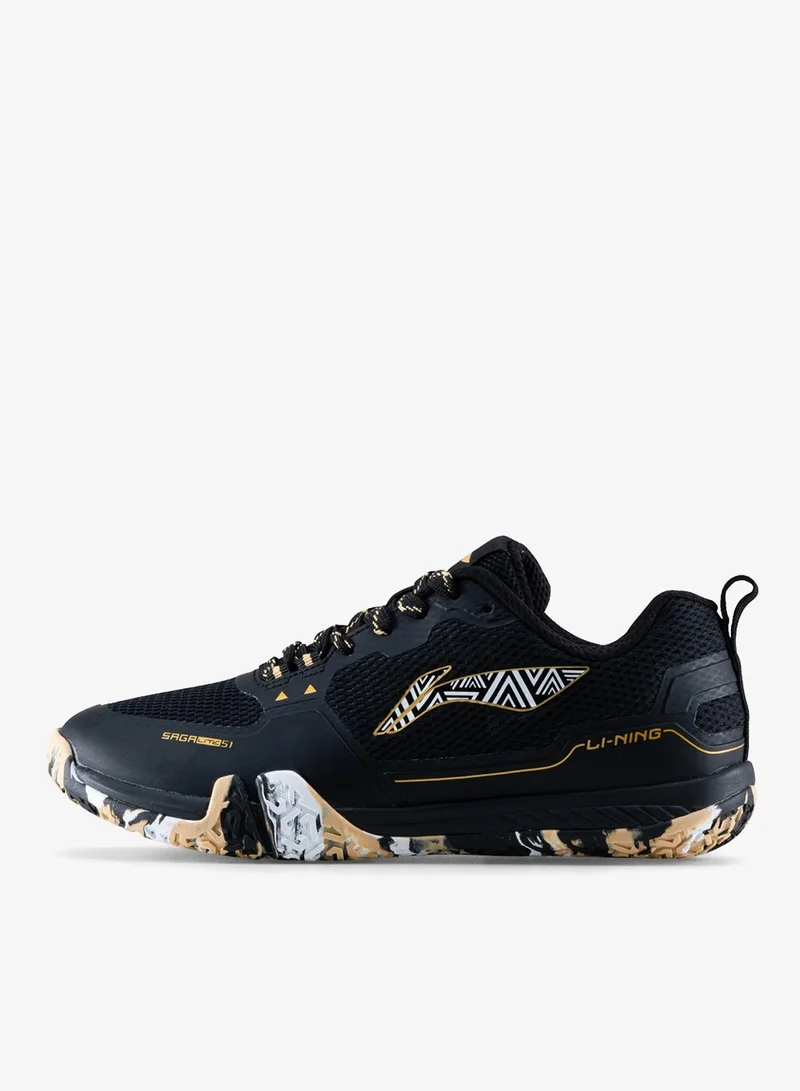 Li-Ning Black/Gold/White Lining Saga Lite S1 Badminton Shoes  Unisex-adult Non Marking Lightweight & Durable  | Best Price UAE
