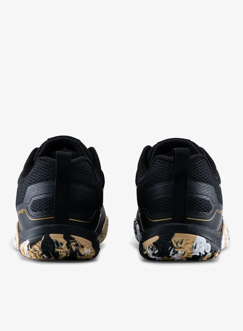 Li-Ning Black/Gold/White Lining Saga Lite S1 Badminton Shoes  Unisex-adult Non Marking Lightweight & Durable  | Best Price UAE
