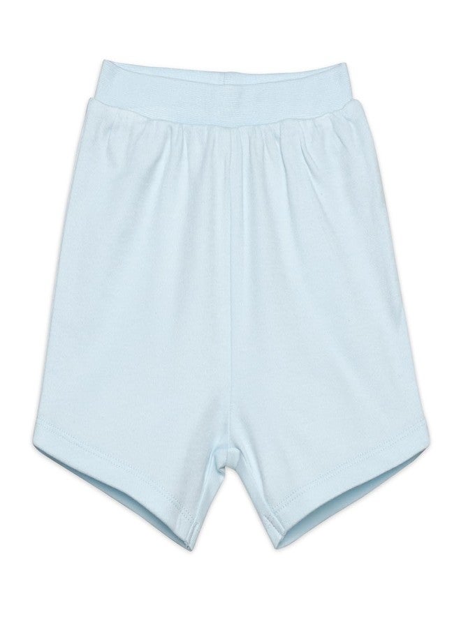 miniklub Cotton Solid Shorts,Pack of 2,Yellow & Blue(3-6M) - Image 4