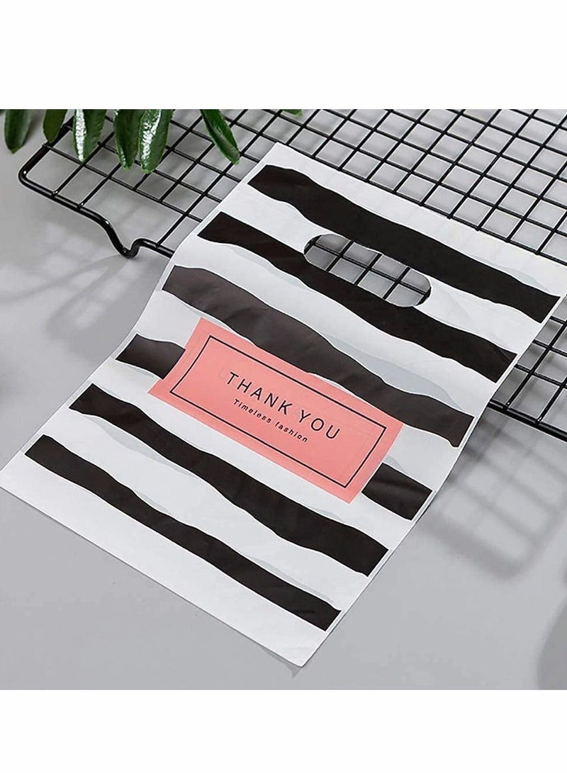 حقيبة بلاستيكية شكرًا، حقائب بلاستيكية، حقائب تسوق، حقائب تجزئة، تجزئة السلع، عبوة هدية، حقائب هدايا بمقابض مقطوعة، 100 عدد 5.8" x 7.8" - Image 3