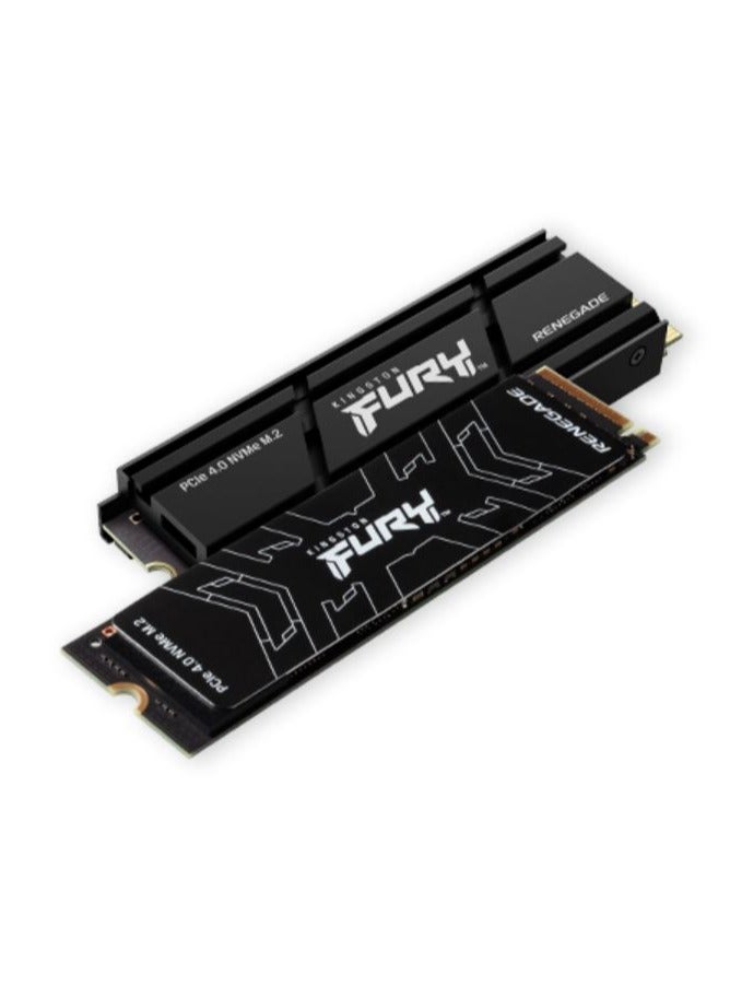 Kingston Fury Renegade 1TB PCIe 4.0 NVMe M.2 SSD with Heat Sink, PS5 Ready, Up to 7300MB/s Read Speed, 6000MB/s Write Speed - SFYRSK/1000G | Black - Image 1