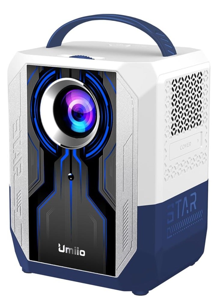 Umiio Q5 Portable Smart Home Theater, Gaming, Meetings 4K Projector, Wi-Fi 5G, Bluetooth, Android and iOS Screen Mirroring Video Projector, Manual Focus HDMI/USB/AV/Remote Control (White)  - Image 1