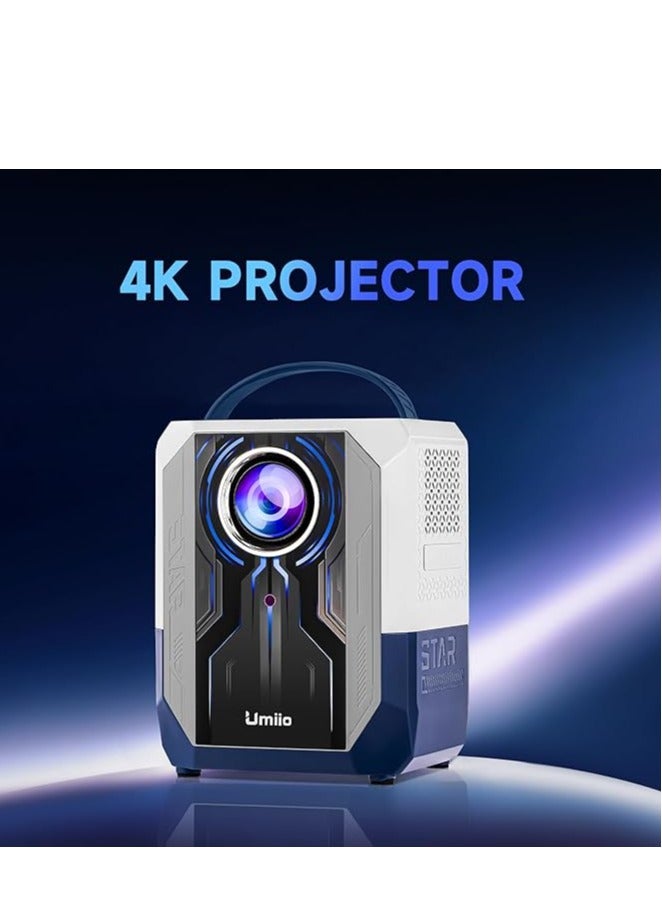 Umiio Q5 Portable Smart Home Theater, Gaming, Meetings 4K Projector, Wi-Fi 5G, Bluetooth, Android and iOS Screen Mirroring Video Projector, Manual Focus HDMI/USB/AV/Remote Control (White)  - Image 2