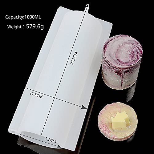 Mose Cafolo® Silicone Soap Mold Large Column Mold Tube Soap Snap Together 38oz Loaf Embed Making Round Bars Cylinder DIY Handmade Swirl Making Tool 1000ML - Image 4