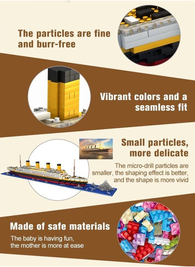 Pcs Titanic Building Blocks Set Construction Toy Learning Assembly Playset STEM Toy Set Educational Kit Child Branin Development Preschool Kindergarten Toy