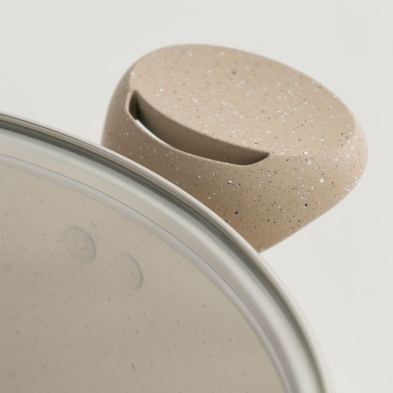 ألبرتو قدر ألومنيوم مع غطاء زجاج 6.8 لتر، كريمي - Image 4