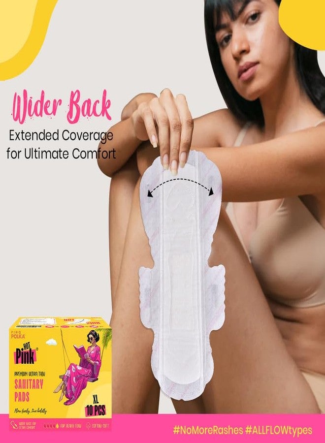 PINQ POLKA Hot Pink Sanitary Pads 40 Pcs Rashfree Cotton Feel | Leak Protection| Toxic Free | Wider Back & Wings Pads for women - Image 5