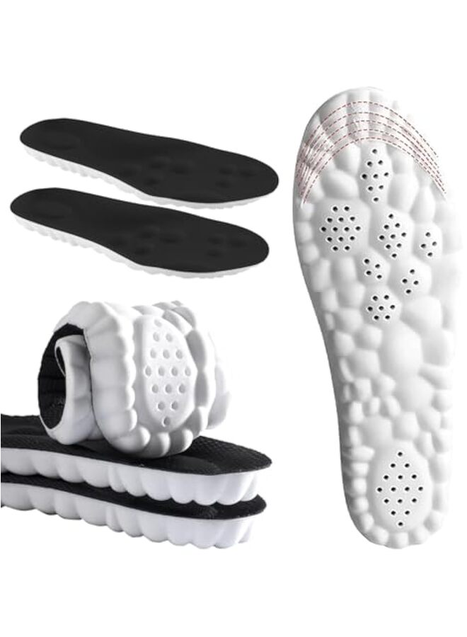 4D Cloud Insoles for Men and Women Memory Foam Cloud Insoles Super Soft Anti-Fatigue Shock Absorption Relieve Foot Pain (White 39-40 cm) - Image 1