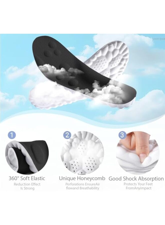 4D Cloud Insoles for Men and Women Memory Foam Cloud Insoles Super Soft Anti-Fatigue Shock Absorption Relieve Foot Pain (White 39-40 cm) - Image 3