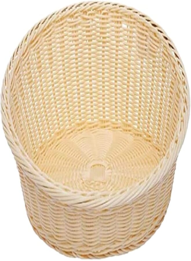 Sunnex Heavy Duty Slanting Shaped Polypropylene Rattan Basket C06032, 36cm, Beige