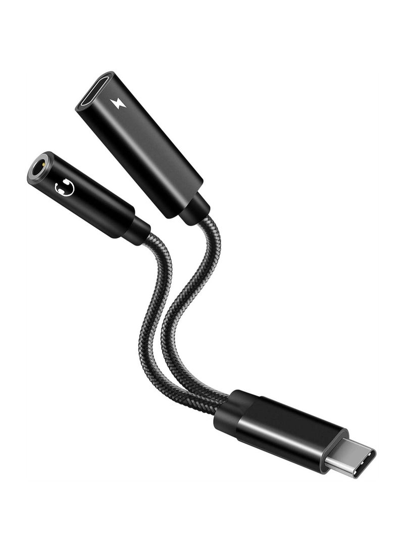 SYOSI محول صوت، كابل USB من النوع C إلى Aux Audio Jack مع محول سماعة رأس PD 60 وات للشحن السريع USB C إلى 3.5 مم - Image 1