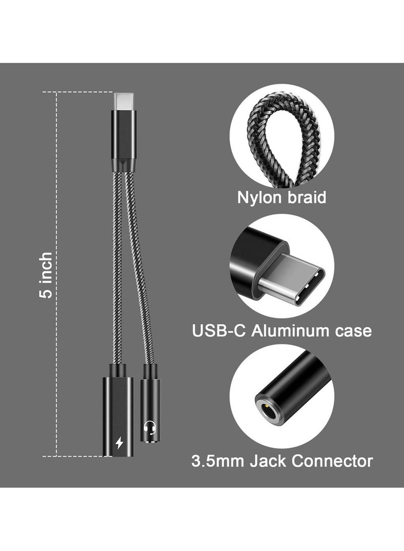 SYOSI محول صوت، كابل USB من النوع C إلى Aux Audio Jack مع محول سماعة رأس PD 60 وات للشحن السريع USB C إلى 3.5 مم - Image 5