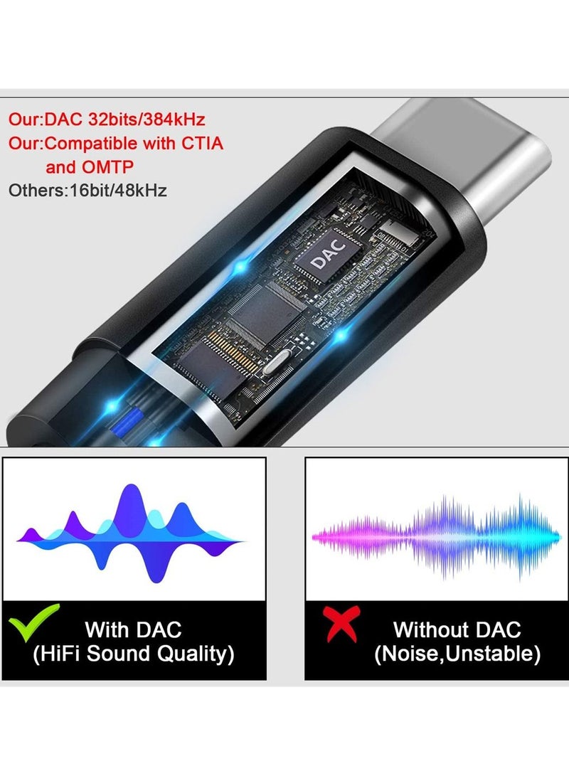 SYOSI محول صوت، كابل USB من النوع C إلى Aux Audio Jack مع محول سماعة رأس PD 60 وات للشحن السريع USB C إلى 3.5 مم - Image 3