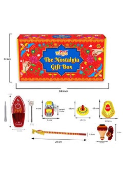 Desi Toy Nostalgia Toys Festival Gift Box (Combo Of 6) Spinning Top Lattu, Steam Boat, Tin Clicker, Tin Top, Handcrafted Pencil, Windup Tin Classic Toy Car Playset For Kids (Nostalgia Gift Box) - pzsku/Z6BF6CA5AEA049C6A18BBZ/45/_/1735817600/e3144351-f4f3-4b2a-93d8-08e03c785c0b