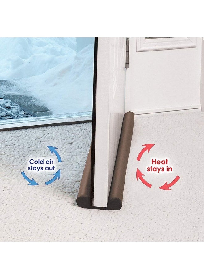 Nonebranded Under Door Draft Blocker Twin draft guard reduce Noise Breeze Blocker Adjustable Door gap Sweeps - Image 2