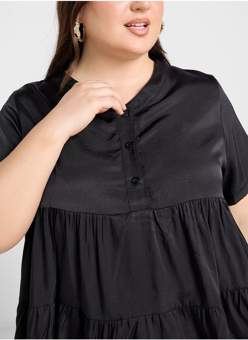 Ginger Plus V Neck Tiered Top  - Image 3