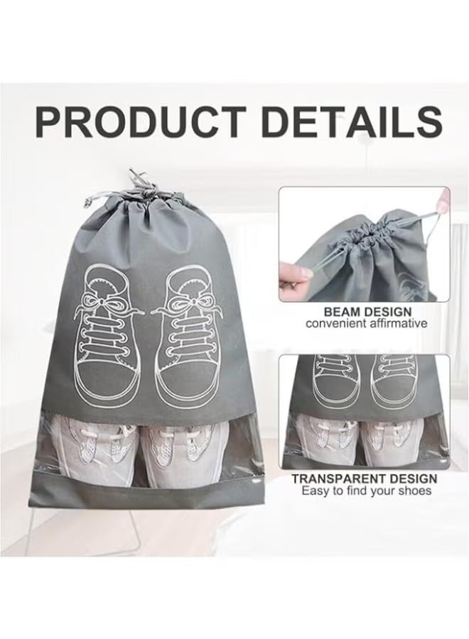5Pcs Large Travel Storage Shoe Bag Waterproof Non-Woven with Rope for Men and Women - Image 3
