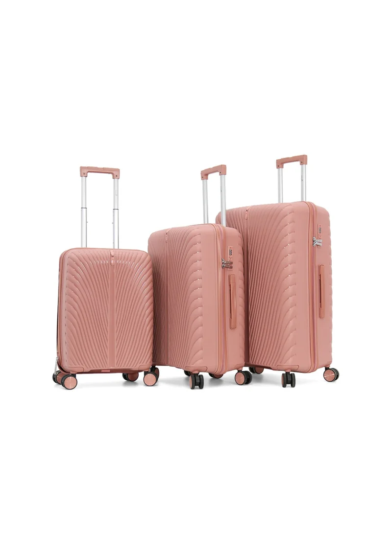 ميلايف Hardside Luggage Trolley Bag 3 Pieces Set,Pink (S-20",M-24",L-28")