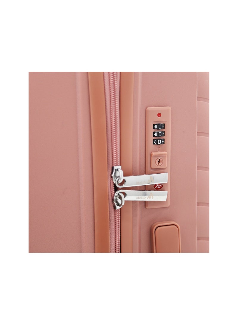 MELIFE Hardside Luggage Trolley Bag 3 Pieces Set,Pink (S-20",M-24",L-28") - Image 3