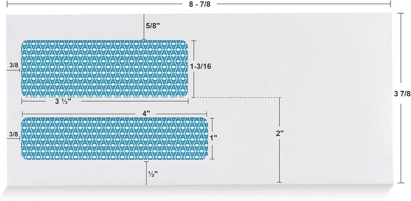Aimoh 500#9 Double Window SELF Seal Security Envelopes - for Invoices, Statements & Documents, Security Tinted - Size 3-7/8 x 8-7/8-24 LB - 500 Count (30139) - Image 3