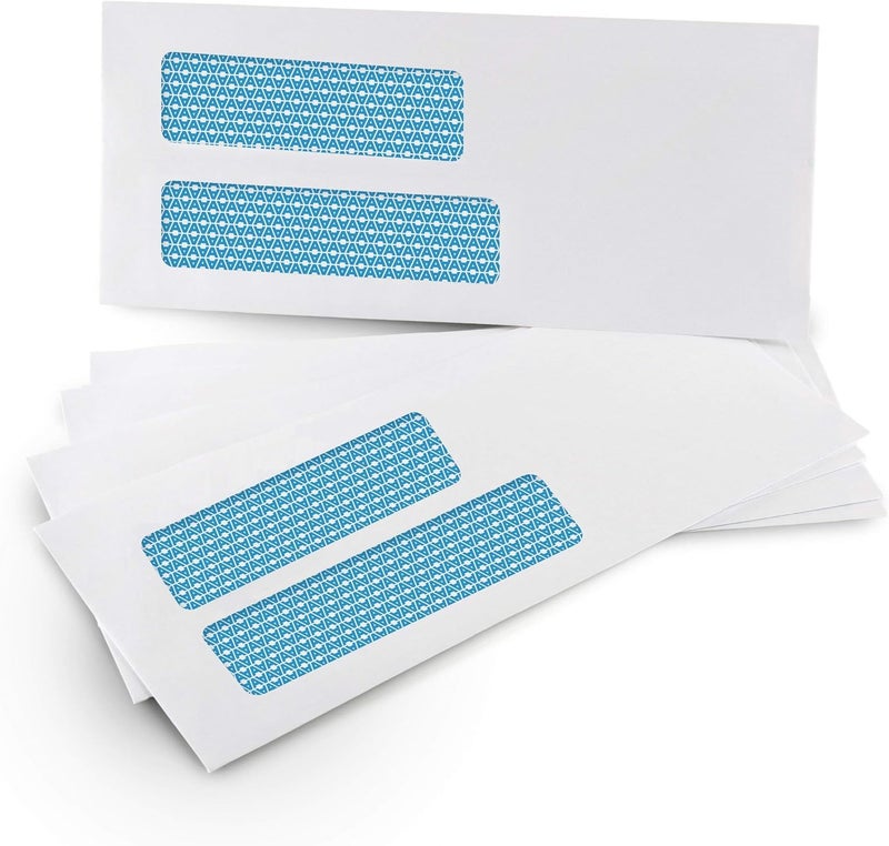 Aimoh 500#9 Double Window SELF Seal Security Envelopes - for Invoices, Statements & Documents, Security Tinted - Size 3-7/8 x 8-7/8-24 LB - 500 Count (30139) - Image 2