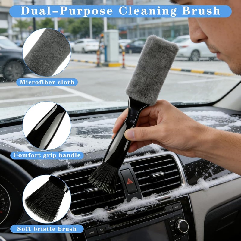 OFOAEEA 5Pcs Car Cleaning Brush Set - Versatile Detailing Brushes for Vehicle and Home - Image 5