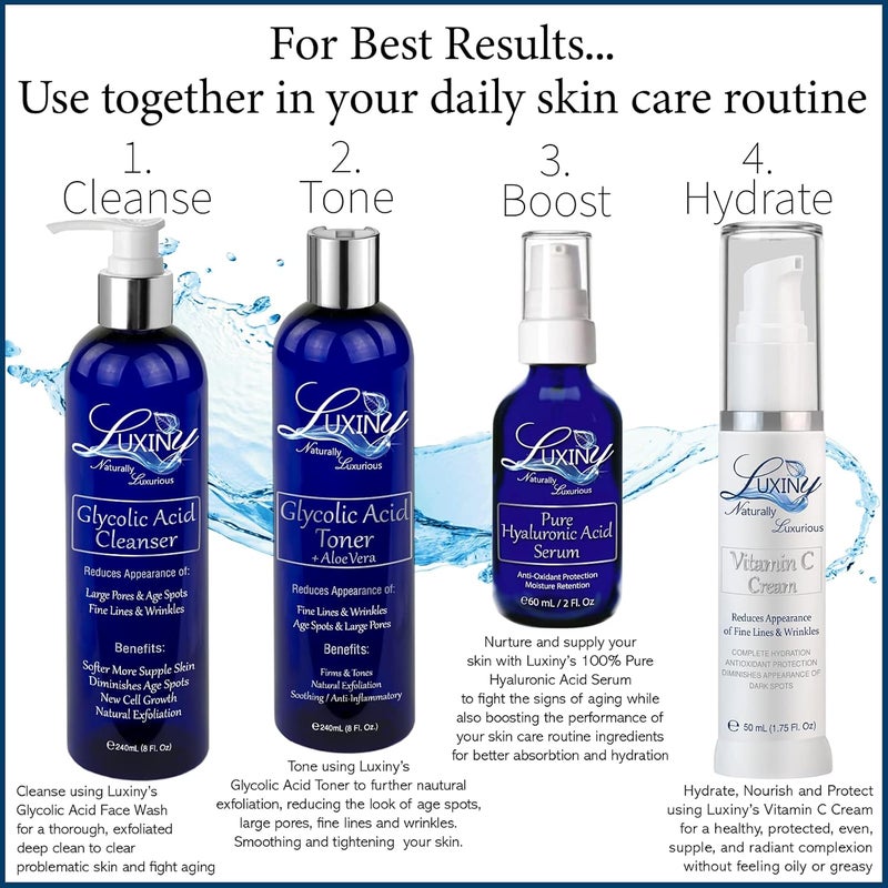 Luxiny Pure Hyaluronic Acid Serum for Face 2oz DOUBLE SIZE AntiAging Serum AntiWrinkle Moisturizer Natural Hydrating Serum for Skin Use Daily - Image 3