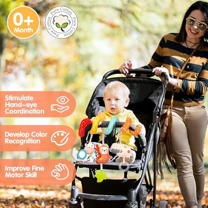 PRAM TOY BABY SEAT TOY BABY TOY 0-6 MONTHS FARM ACTIVITY SPIRAL BABY NEWBORN TOY FOR BED PLAYPEN BABY SEAT CAR SEAT FROM 0 3 6 9 12 MONTHS BOYS GIRLS - Image 5