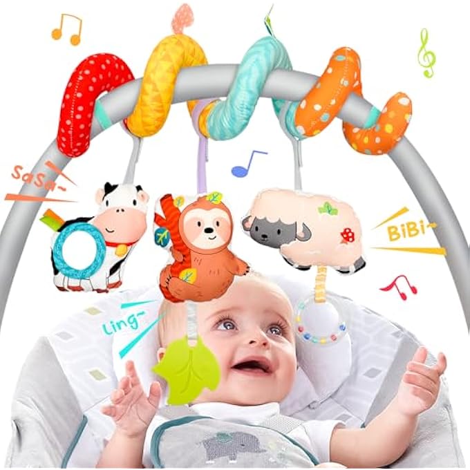 PRAM TOY BABY SEAT TOY BABY TOY 0-6 MONTHS FARM ACTIVITY SPIRAL BABY NEWBORN TOY FOR BED PLAYPEN BABY SEAT CAR SEAT FROM 0 3 6 9 12 MONTHS BOYS GIRLS - Image 2