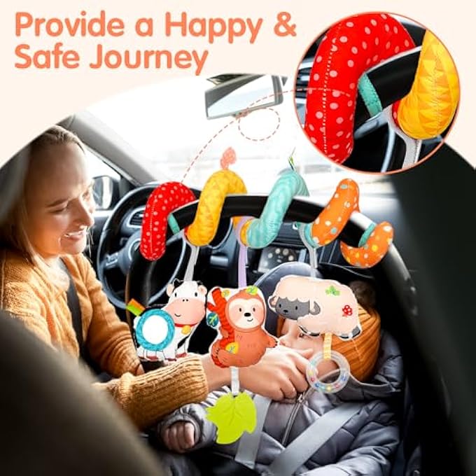 PRAM TOY BABY SEAT TOY BABY TOY 0-6 MONTHS FARM ACTIVITY SPIRAL BABY NEWBORN TOY FOR BED PLAYPEN BABY SEAT CAR SEAT FROM 0 3 6 9 12 MONTHS BOYS GIRLS - Image 4