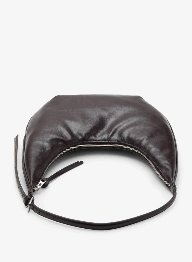 مانجو Medium oval shoulder bag