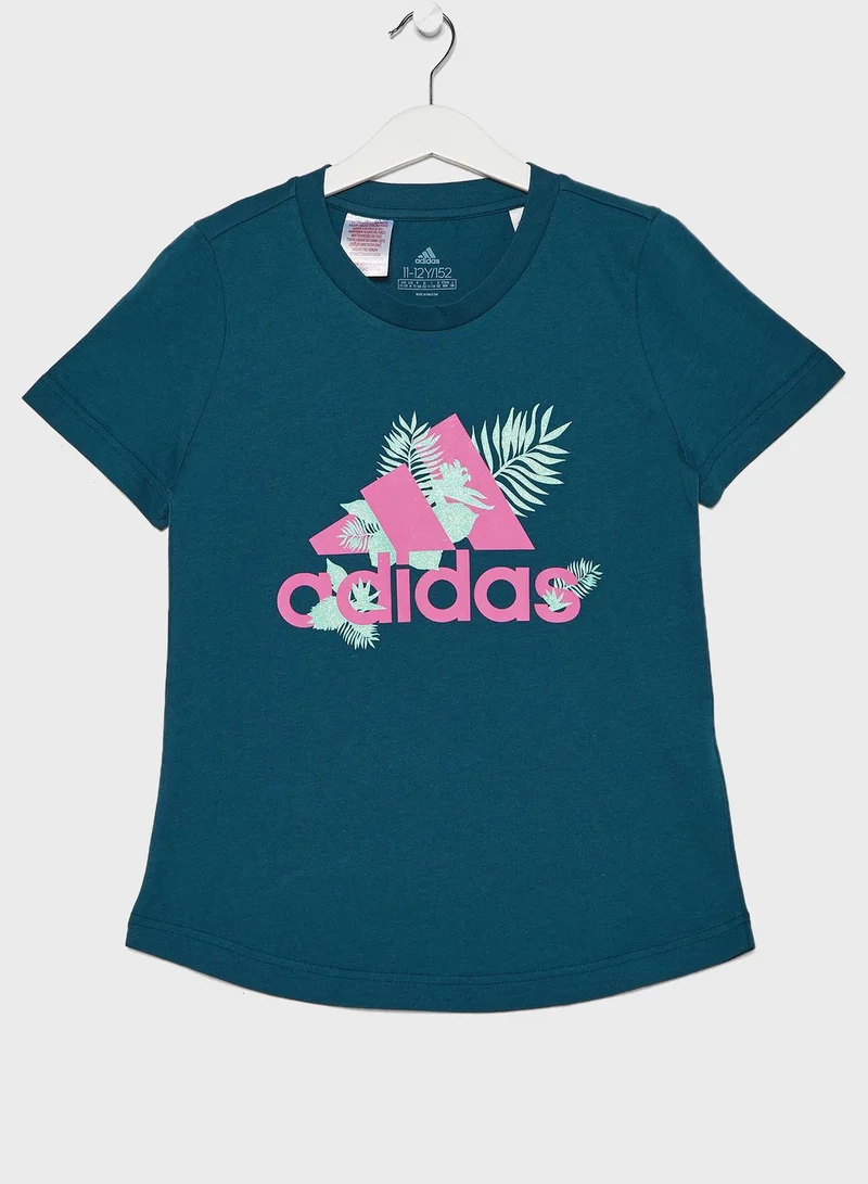 Adidas Youth Tropical Badge Of Sports T-Shirt