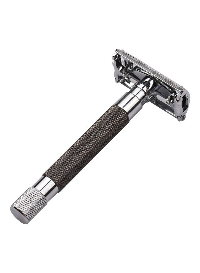 NIBEMINENT Double Edge Safety Razor With Rotatable Handle Black/Silver - Image 5