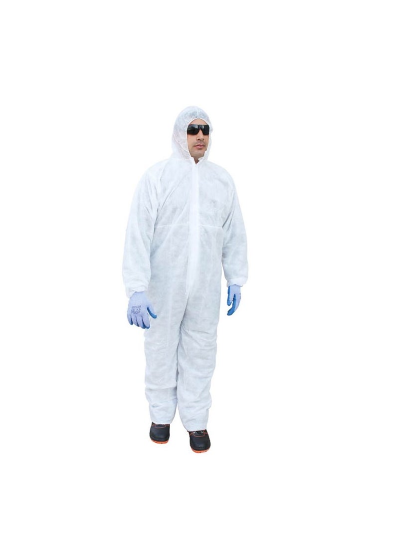 Vaultex Hooded Disposable Medical Isolation Protective Suit Coverall 60GSM Medium 