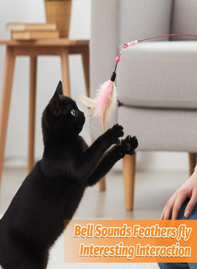 Bruislard Cat Feather Toy, 4PCS Cat Toys for Indoor Cats Interactive Cat-Feather Wand Cats Feather Toys for Bored Indoor-Cat Chase and Exercise - Image 4