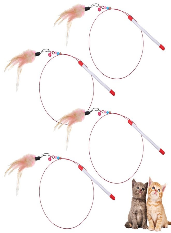 Bruislard Cat Feather Toy, 4PCS Cat Toys for Indoor Cats Interactive Cat-Feather Wand Cats Feather Toys for Bored Indoor-Cat Chase and Exercise - Image 1