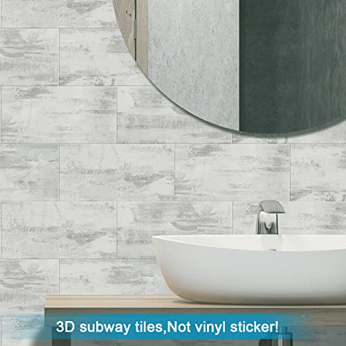 BeNice Peel and Stick Backsplash Large Bathroom Subway Tiles,Kitchen Shower Wall Stickers Waterproof(23Tiles) Rust Gray - Image 5
