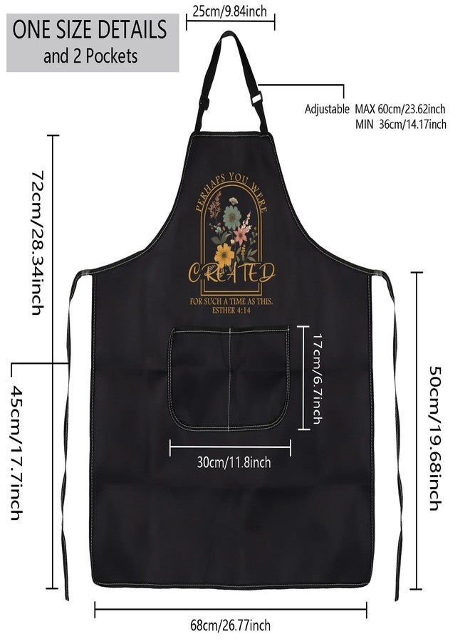 MBMSO Christian Chef Apron Biblical Gift Bible Verse Kitchen Apron Perhaps You were Created for Such Time as This Esther 4:14 (Esther 4:14 Apron-b) - Image 2