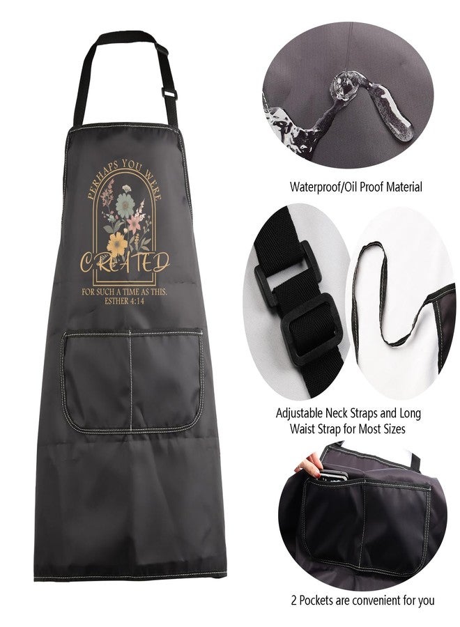 MBMSO Christian Chef Apron Biblical Gift Bible Verse Kitchen Apron Perhaps You were Created for Such Time as This Esther 4:14 (Esther 4:14 Apron-b) - Image 5
