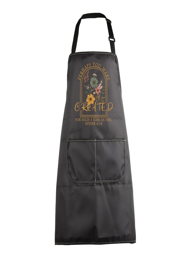 MBMSO Christian Chef Apron Biblical Gift Bible Verse Kitchen Apron Perhaps You were Created for Such Time as This Esther 4:14 (Esther 4:14 Apron-b) - Image 1