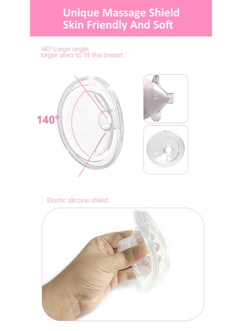 Dasen شفاط حليب كهربائي قابل للارتداء مع ريموت كنترول – جهاز شفط الحليب لاسلكي بدون أنابيب بـ 12 مستوى شفط، إيقاف تلقائي بعد 30 دقيقة وتنبيه امتلاء الحليب - Image 4