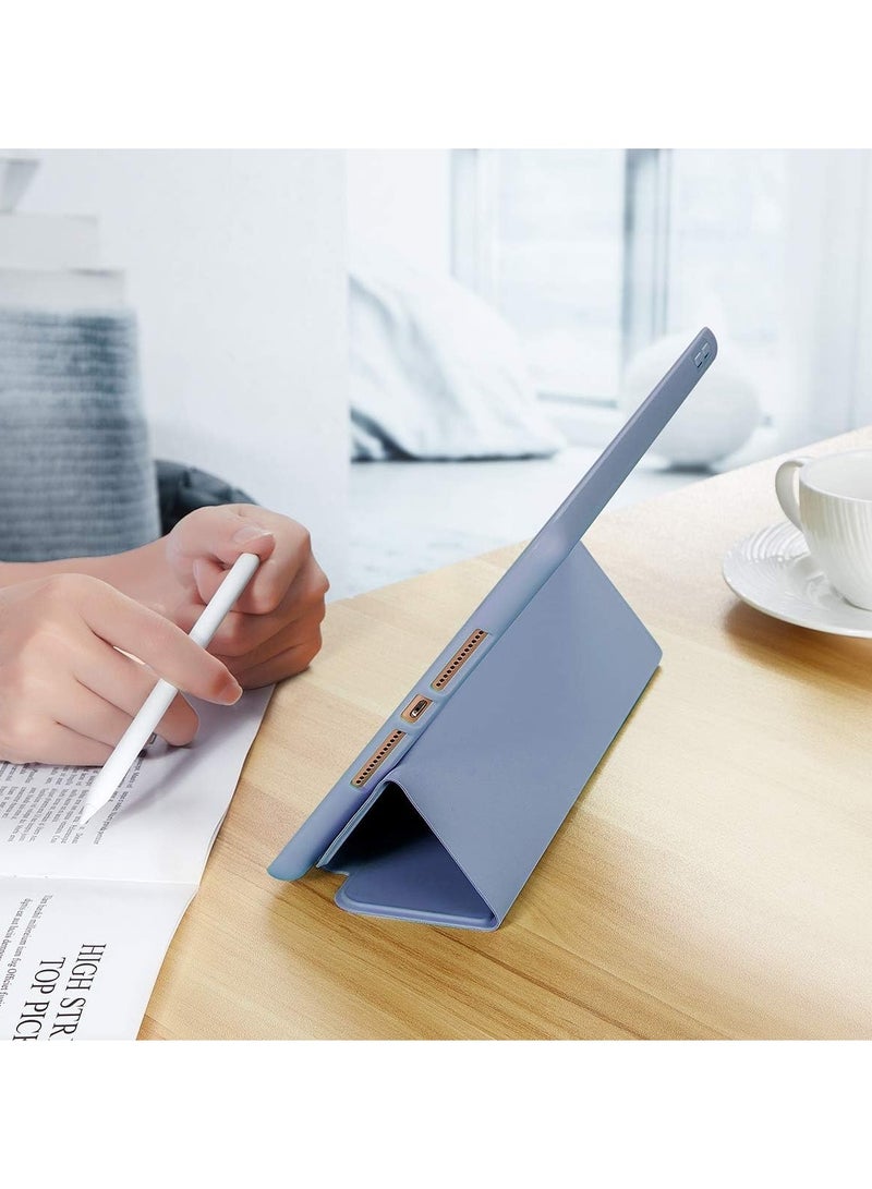 حافظة ذكية متوافقة مع جهاز iPad مقاس 10.2 بوصة مع حامل قلم رصاص رفيع وناعم وذكي ثلاثي الطي وغطاء كامل للجسم - Image 2