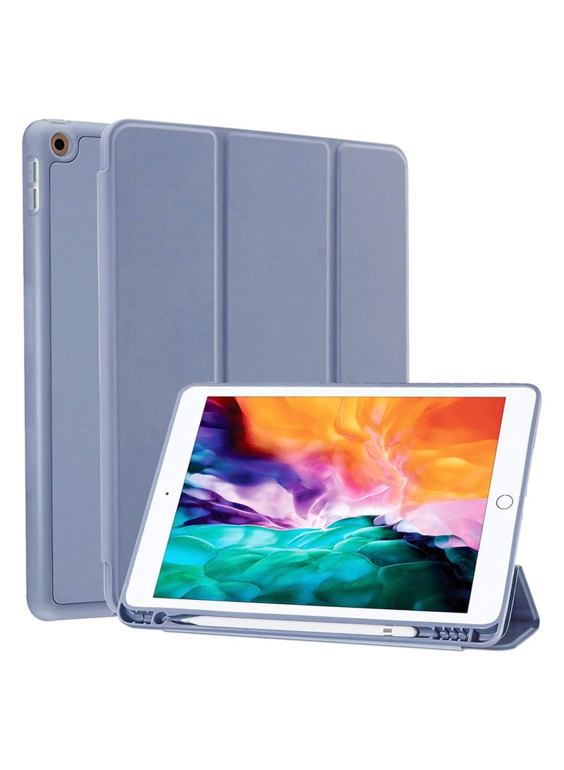 حافظة ذكية متوافقة مع جهاز iPad مقاس 10.2 بوصة مع حامل قلم رصاص رفيع وناعم وذكي ثلاثي الطي وغطاء كامل للجسم - Image 1