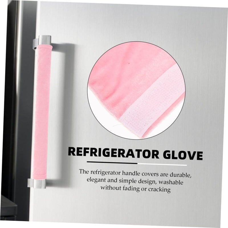 VERDANVERSE 2Pcs Microwave Oven and Refrigerator Handle Covers, Pink Anti-Skid, Oil-Resistant Protective Sleeve for Freezer and Kitchen Appliance Door Handles, Washable - Image 4